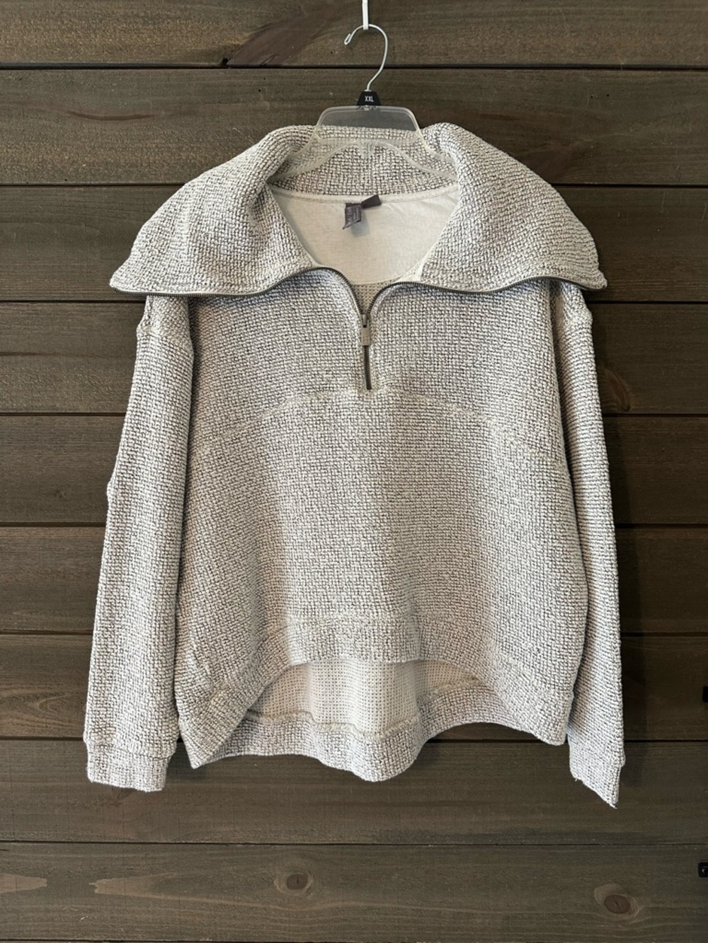 SWEATY BETTY Cozy Half-Zip Pullover Sweater in Light Gray